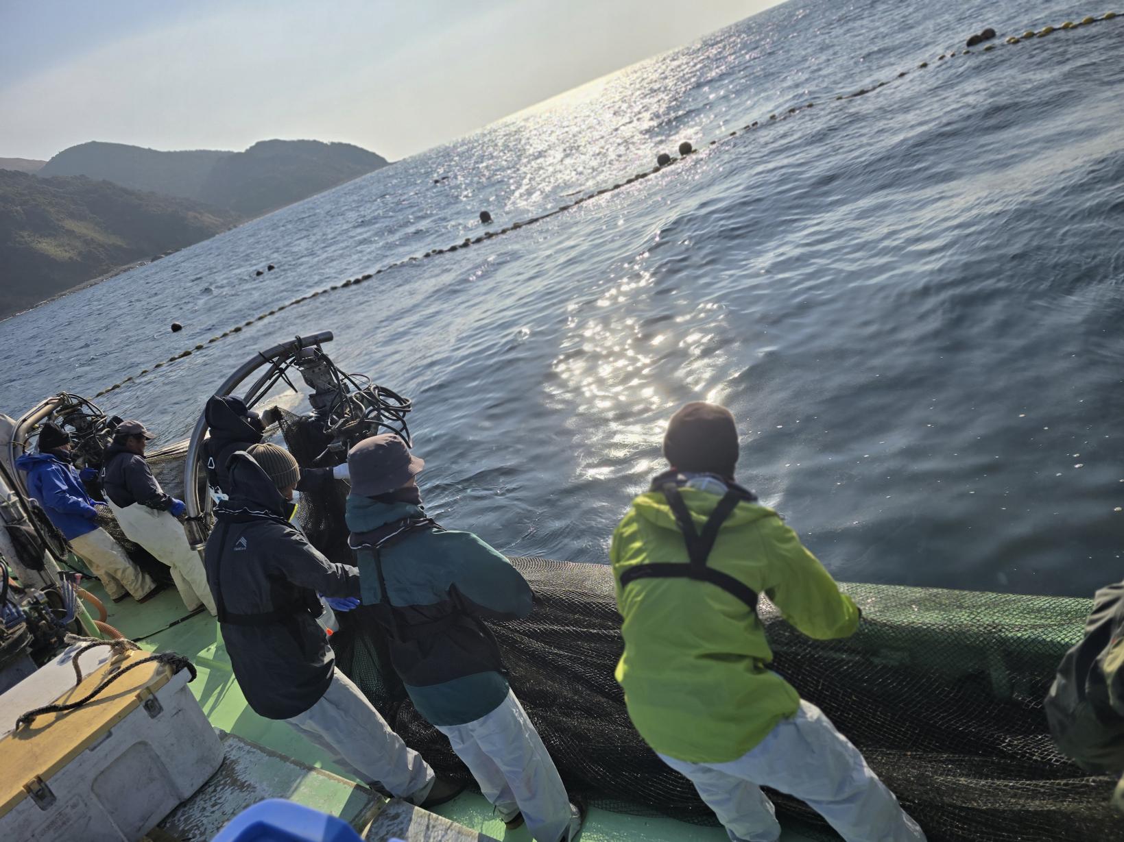 みんなで力を合わせて！網の引き上げ体験-4